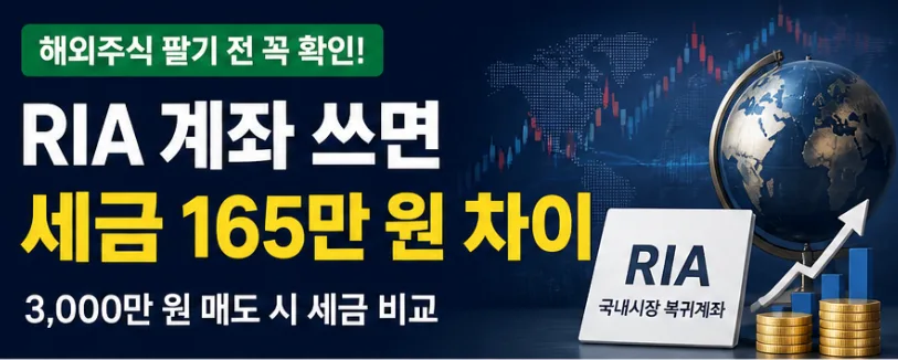 RIA 계좌 해외주식 양도세 100% 감면 조건 2026년 총정리