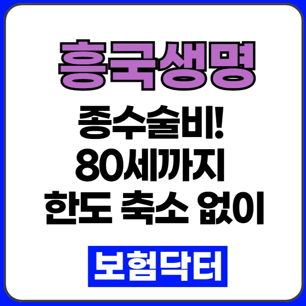 흥국생명 종수술비 2026: 80세까지 한도 축소 없는 가성비 플랜 완벽 분석