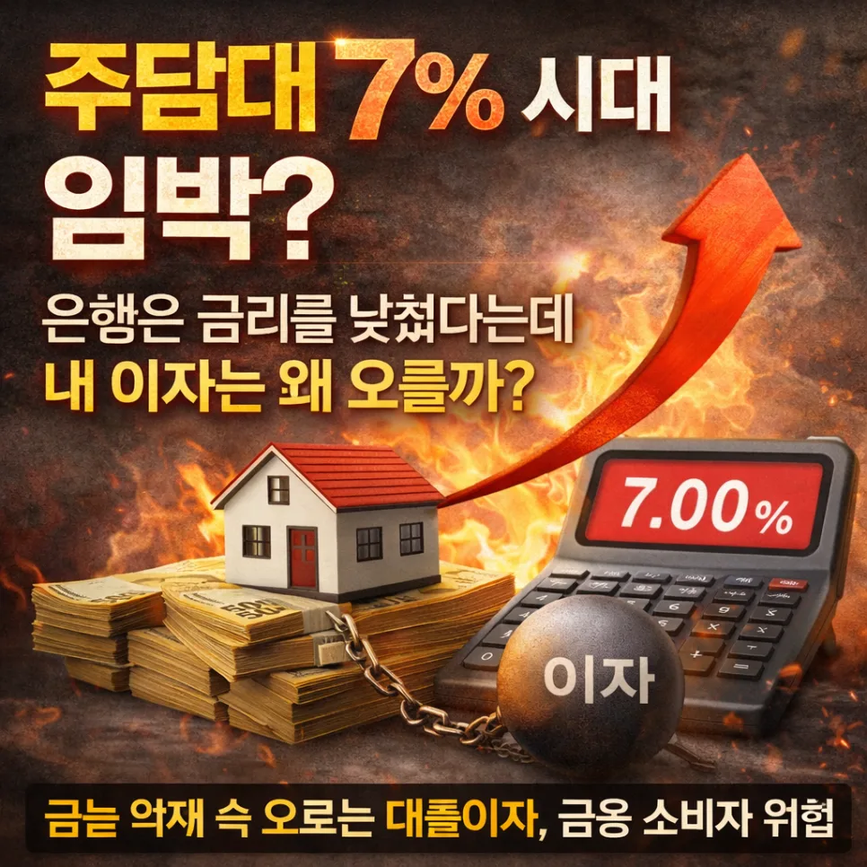 주담대 7% 시대, 내 이자는 왜 오를까? 2026년 금리 분석