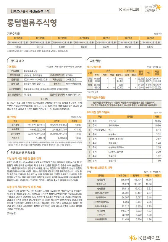 KB라이프 변액보험 추천 펀드 2026: 수익률 비교 및 가입 가이드 2