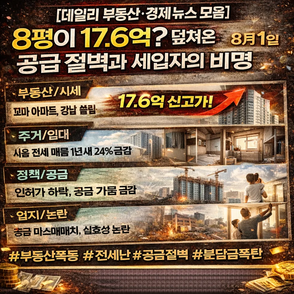 서울 초소형 아파트 17.6억? 공급 절벽과 세입자 비명 2026