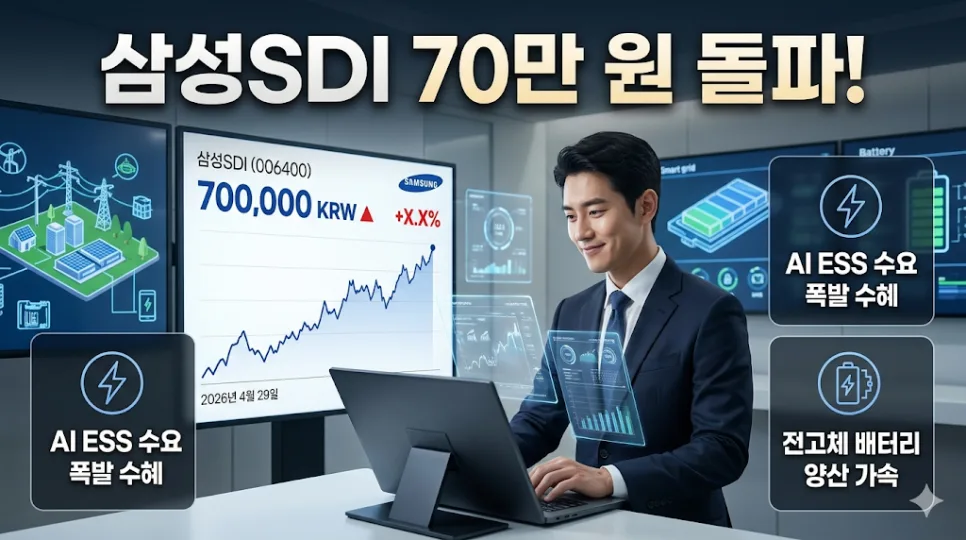 삼성SDI 주가 71.2만원 돌파, ESS와 전고체 배터리 전망 2026