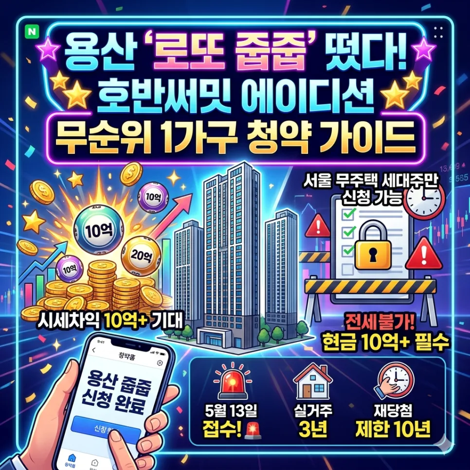 용산 호반써밋 줍줍, 20억 시세차익 가능할까? 2026년 분석