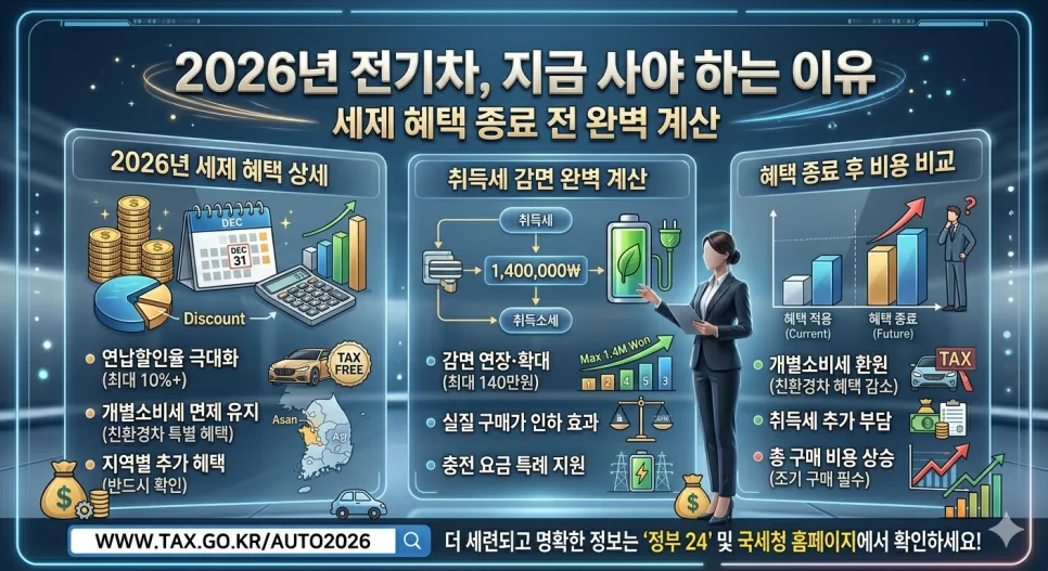 2026년 전기차 구매, 세제 혜택 종료 전 얼마 아낄까? 완벽 계산
