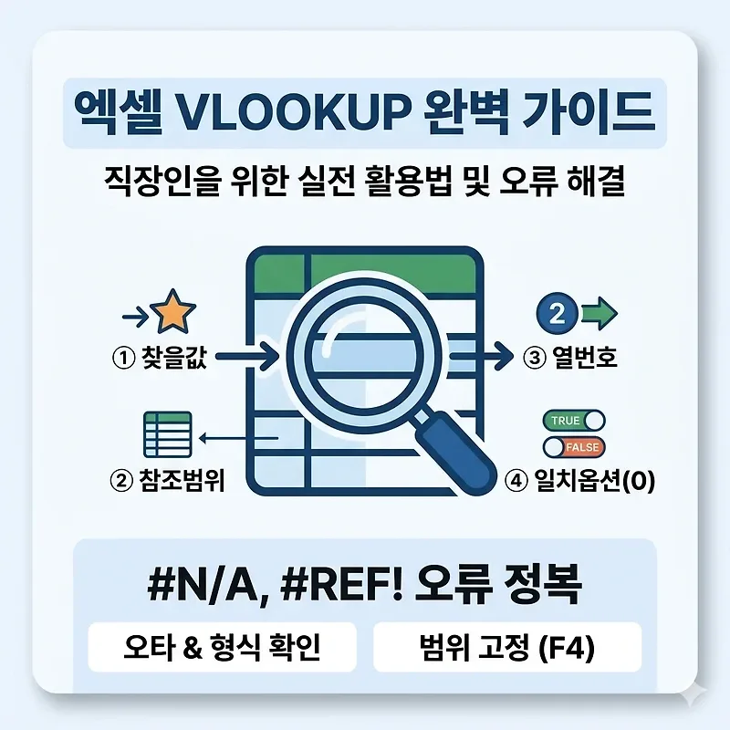 2026년 엑셀 VLOOKUP 함수 완벽 정복: 초보자도 오류 없이 활용하는 법
