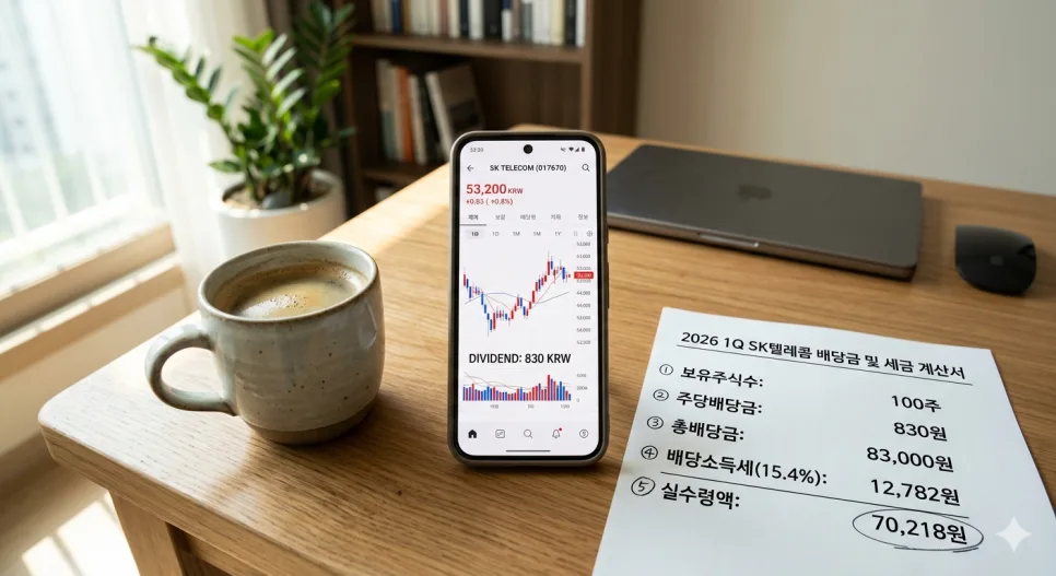 SK텔레콤 배당금 실수령액 2026년 15.4% 세금 계산법