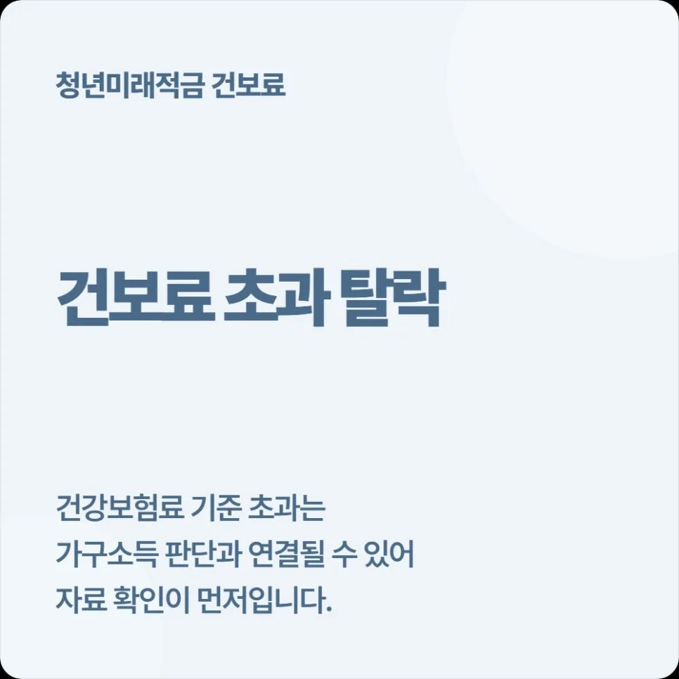 청년미래적금 건강보험료 기준 초과 시 대처법 2026