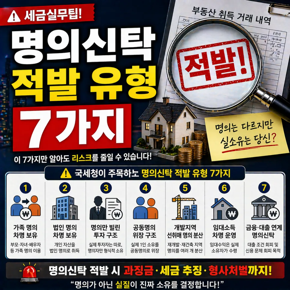 명의신탁 적발 유형 7가지와 예방 전략 2026