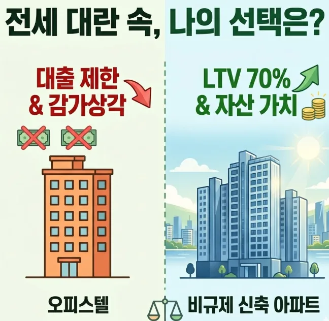 서울 전세난, 오피스텔 매매 급증? 신축 아파트가 답인 이유 2026