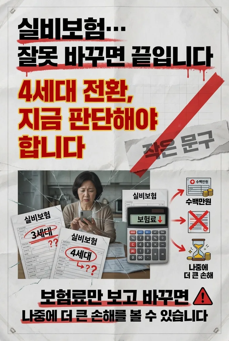 실비보험, 2026년 변경 조건 확인 후 신중한 전환 필수 2