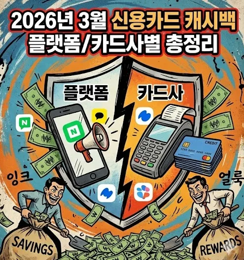 2026년 3월 신용카드 캐시백, 플랫폼별 최고 혜택 총정리