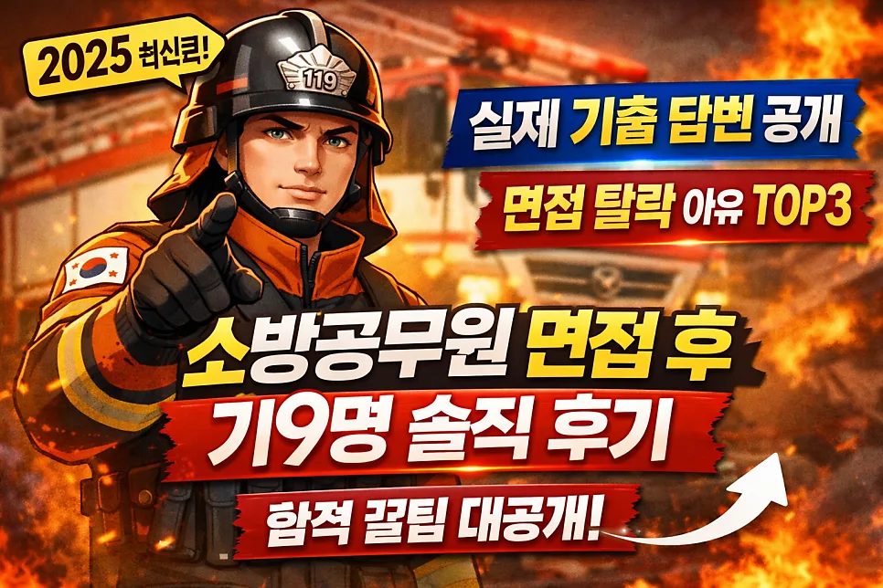 2025 소방공무원 면접 합격 전략: 실제 후기 9명 & 기출 60개 답변 공개