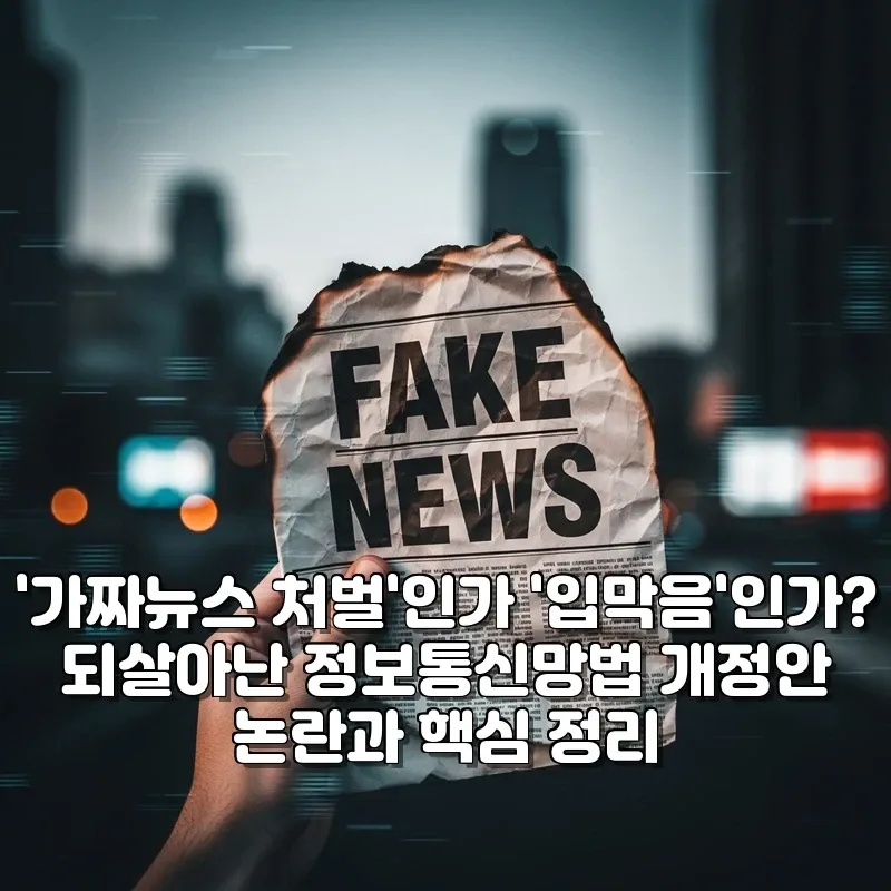정보통신망법 개정안 논란: 가짜뉴스 처벌 vs 입막음 2026