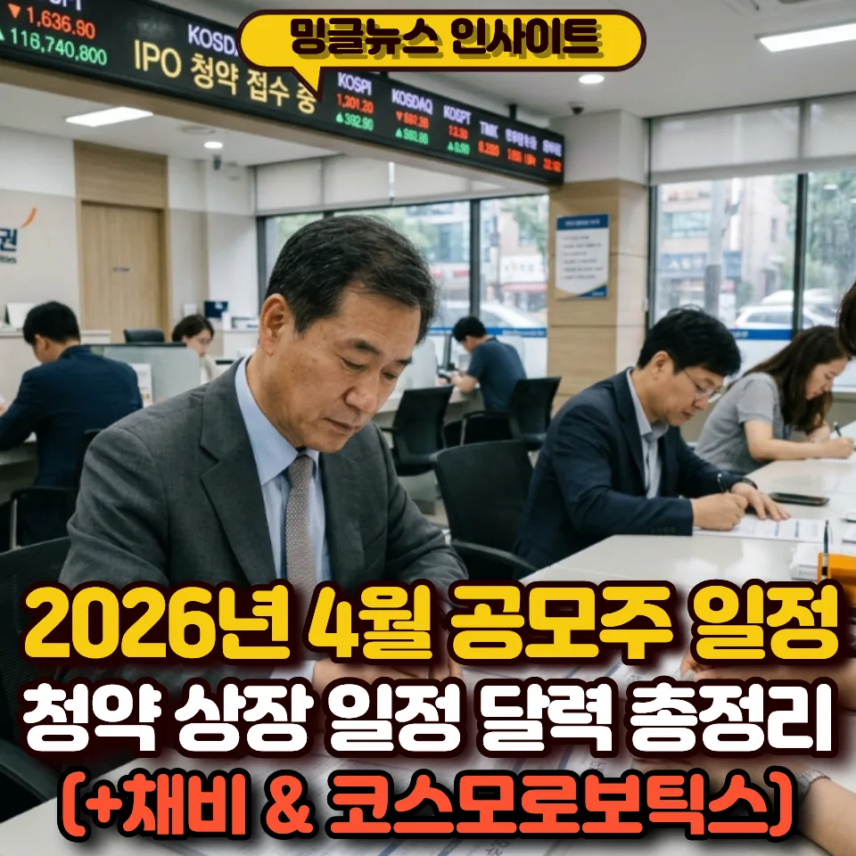 2026년 4월 공모주 청약, 채비·코스모로보틱스 핵심 분석