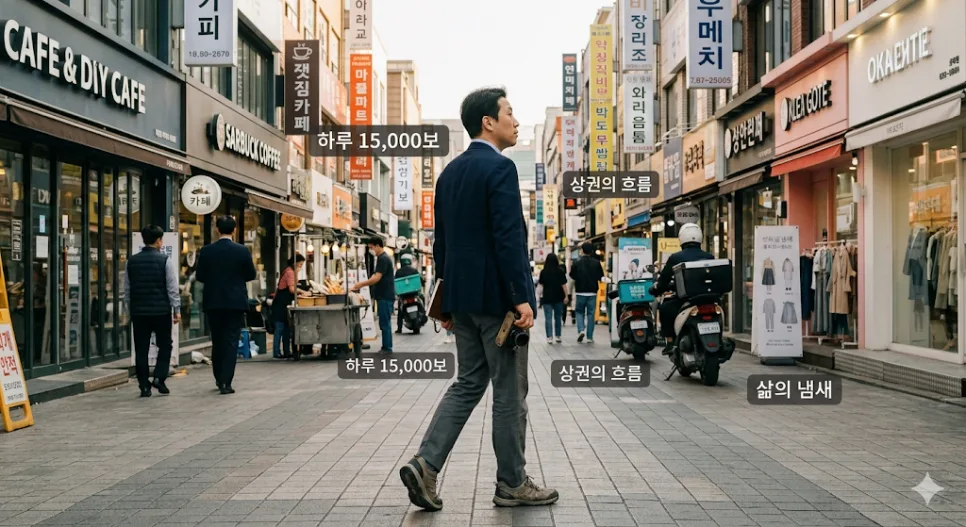 상가 입지 분석 비법 2026: 15,000보 걷기의 놀라운 힘