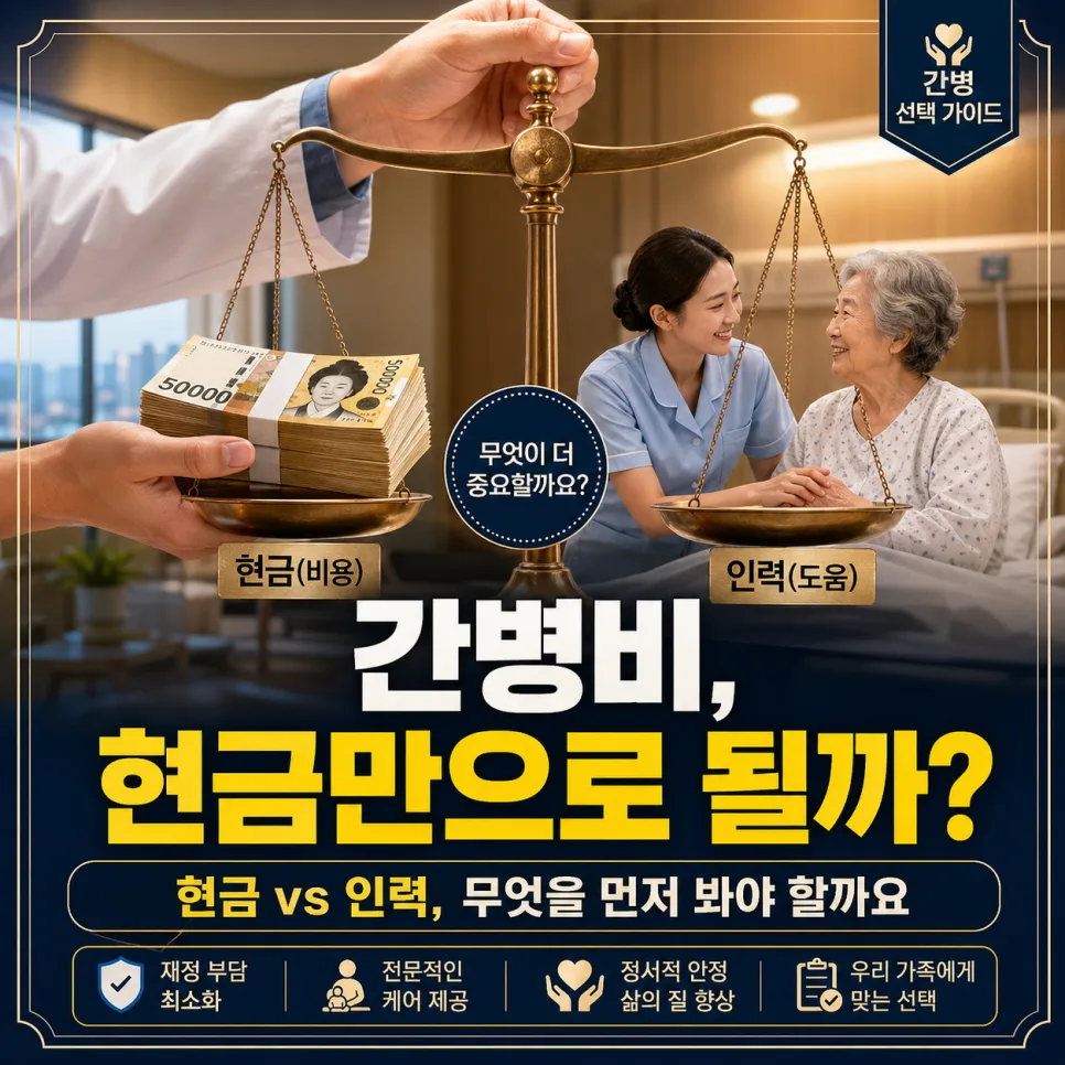간병인 보험 2026: 사용일당 vs 지원일당, 현명한 선택법
