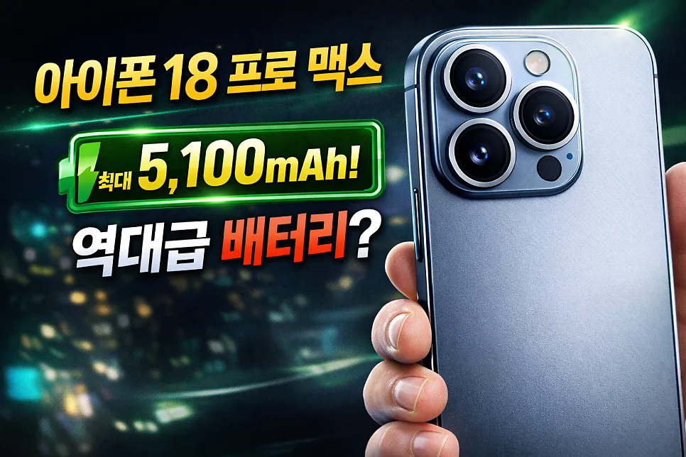 아이폰 18 프로 배터리 5,100mAh, 이틀 사용 가능할까? 2026년 전망