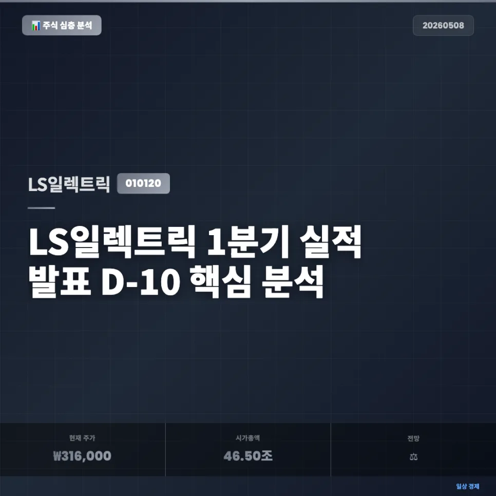 LS일렉트릭 1분기 실적 발표 D-10: 투자 전략은? 2026