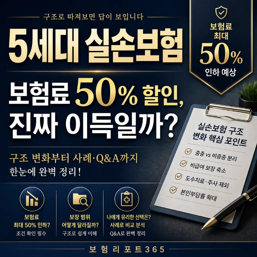 5세대 실손보험 50% 할인, 진짜 이득일까? 2026년 핵심 분석