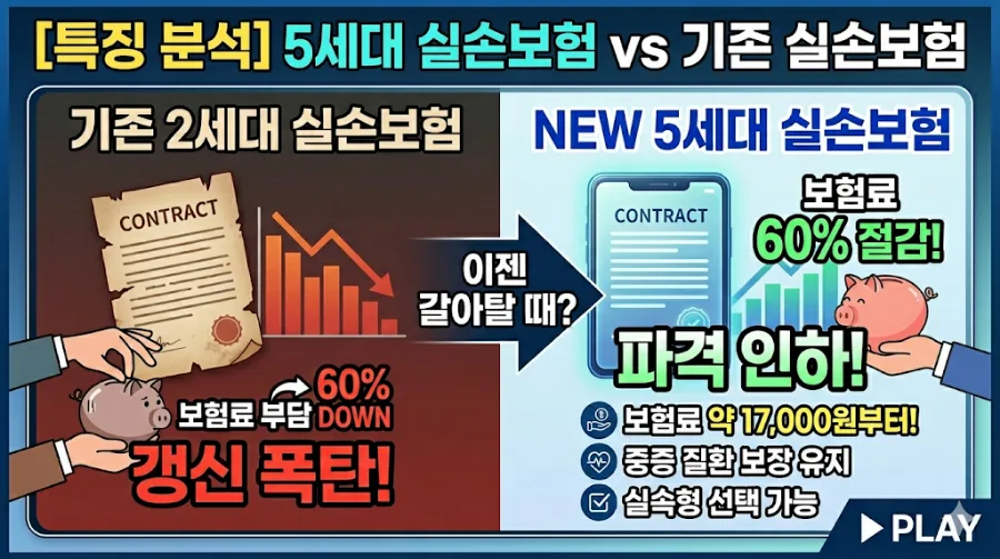 5세대 실손보험 2026년, 보험료 60% 낮추는 갈아타기 전략