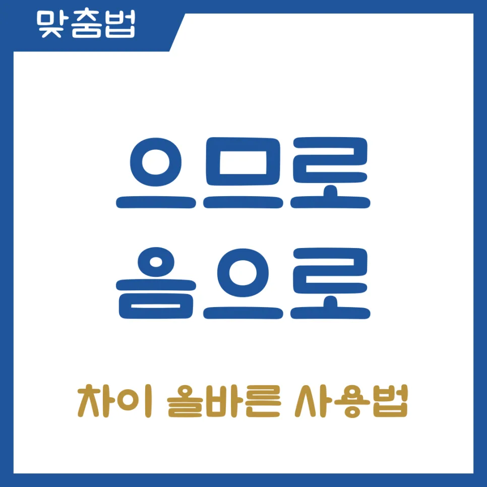 으므로 vs 음으로 차이점 완벽 정리 (2026년 최신 가이드)