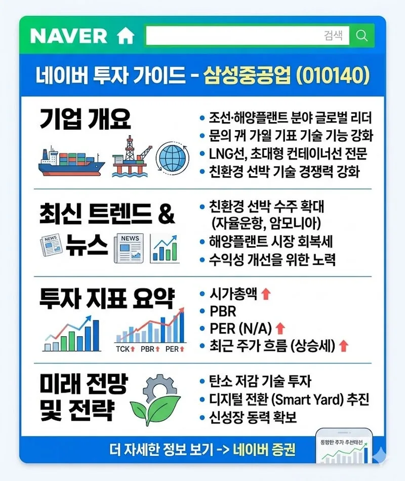 삼성중공업 주가 전망 2026: AI 분석 기반 급등 신호 포착