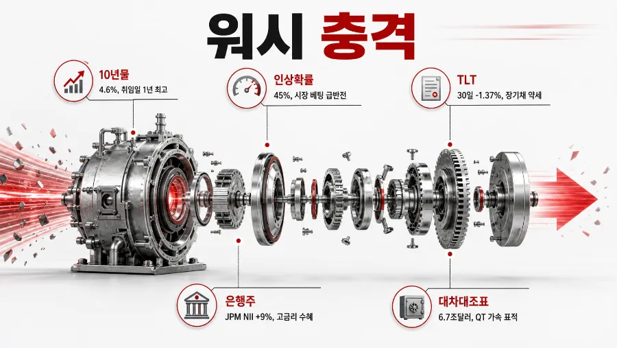 워시 취임 후 시장 변화: 채권 매도 vs 은행주 매수 전략 2026 2