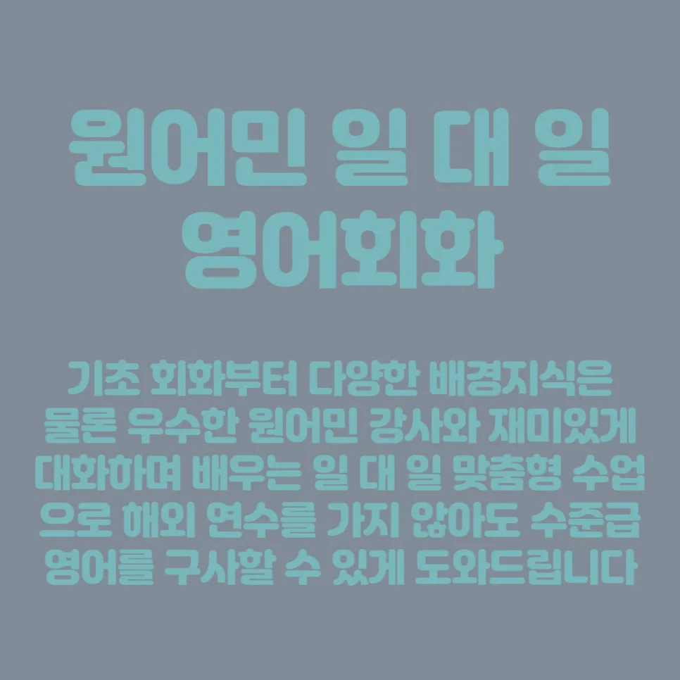 신설동역 영어회화 2026: 일대일 원어민 수업 장단점 비교 3