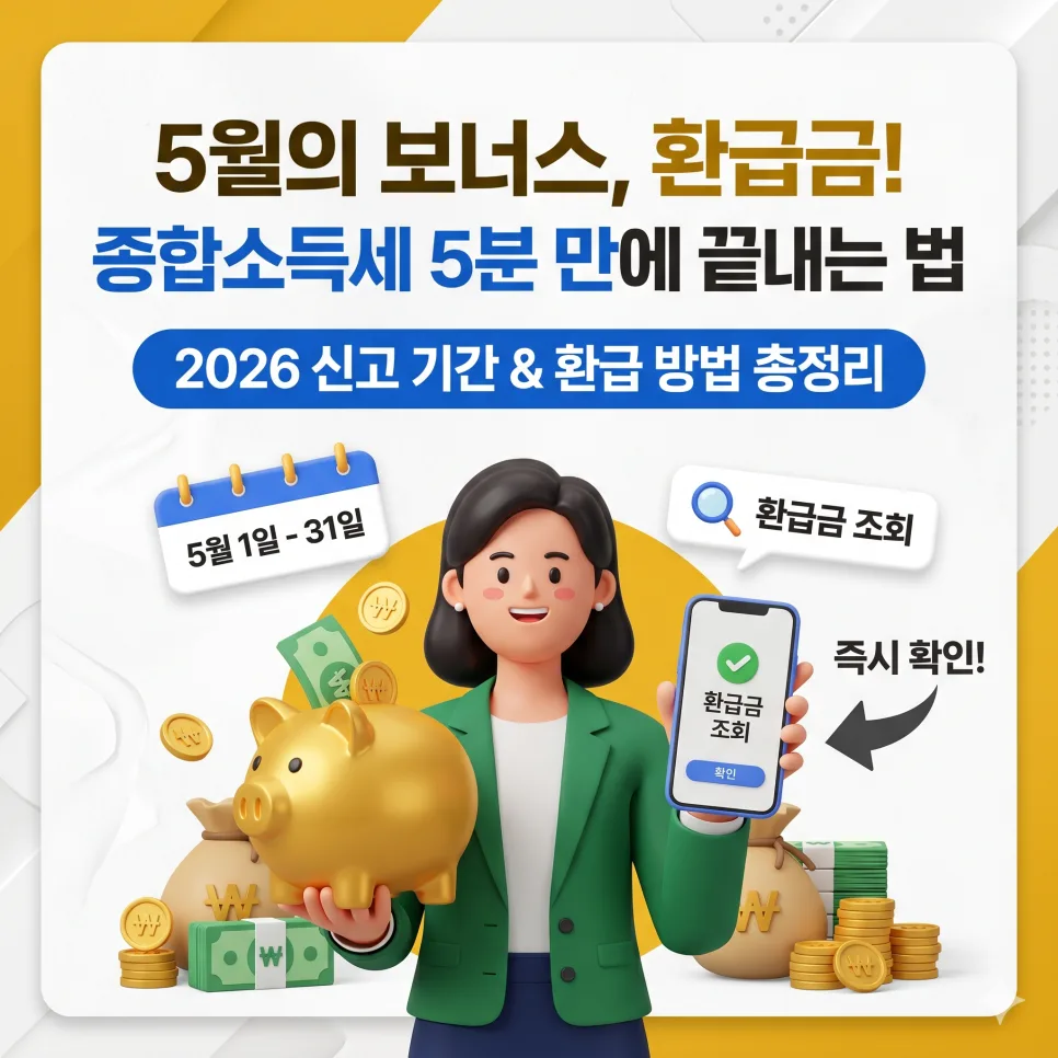 종합소득세 신고 2026: 환급금 받는 꿀팁 총정리