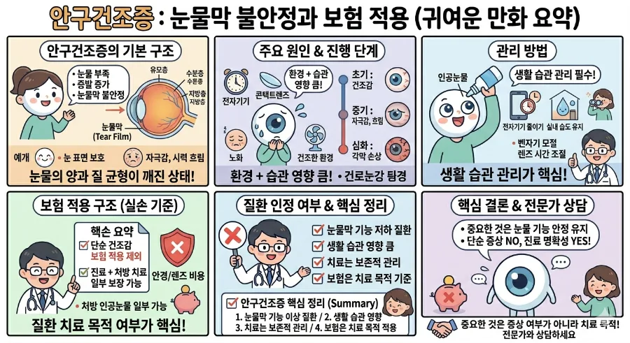 안구건조증 원인부터 실손보험 적용까지 2026년 총정리