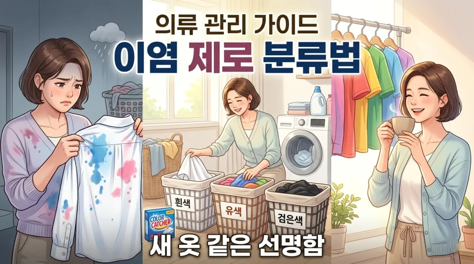 2026년 빨래 분류법: 이염 방지 시트 활용법과 색상별 분리 노하우