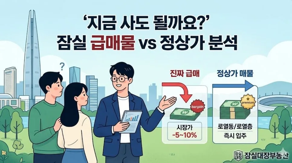 잠실 아파트 매수 타이밍 2026: 급매 vs 정상가 분석