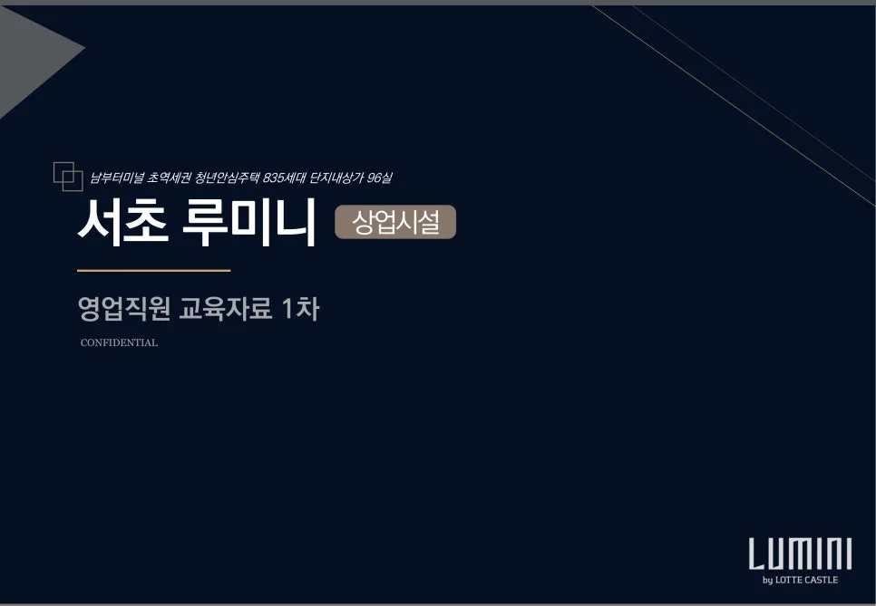 서초 루미니 롯데캐슬 상가 분양, 남부터미널역 초역세권 투자 가치 2026 2