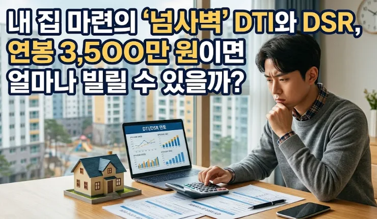 DSR 한도 2026: 연봉 3500만원으로 얼마나 빌릴까? DTI 비교