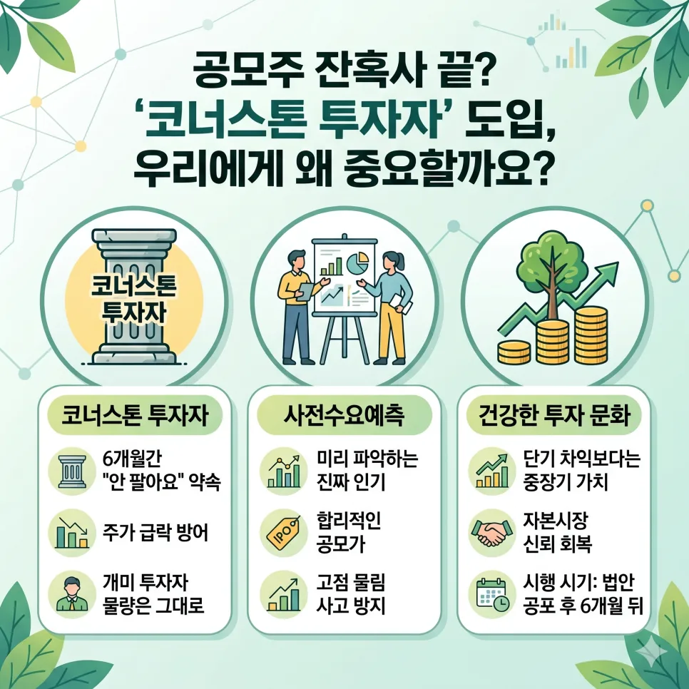 공모주 투자, 코너스톤 투자자 도입으로 2026년 11월 안정화될까?