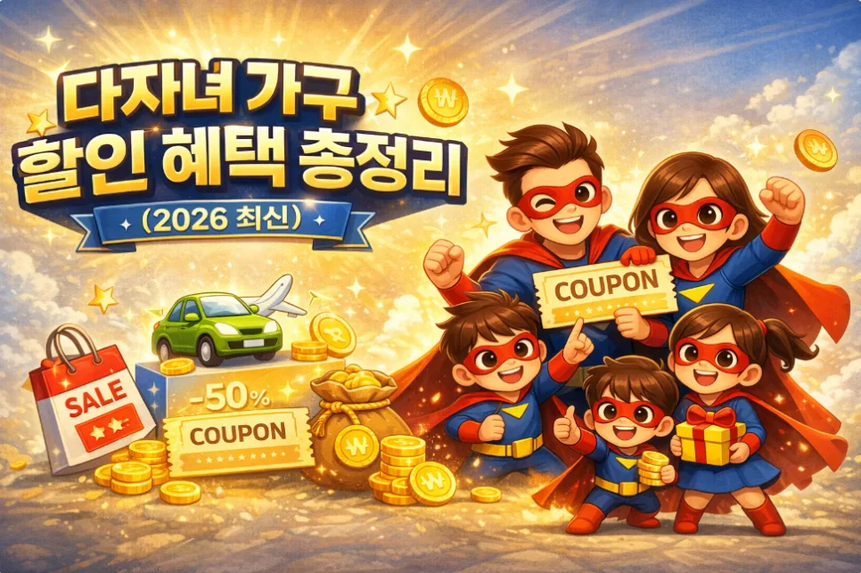 2026년 다자녀 혜택 총정리: 몰라서 놓치는 지원금 완벽 가이드