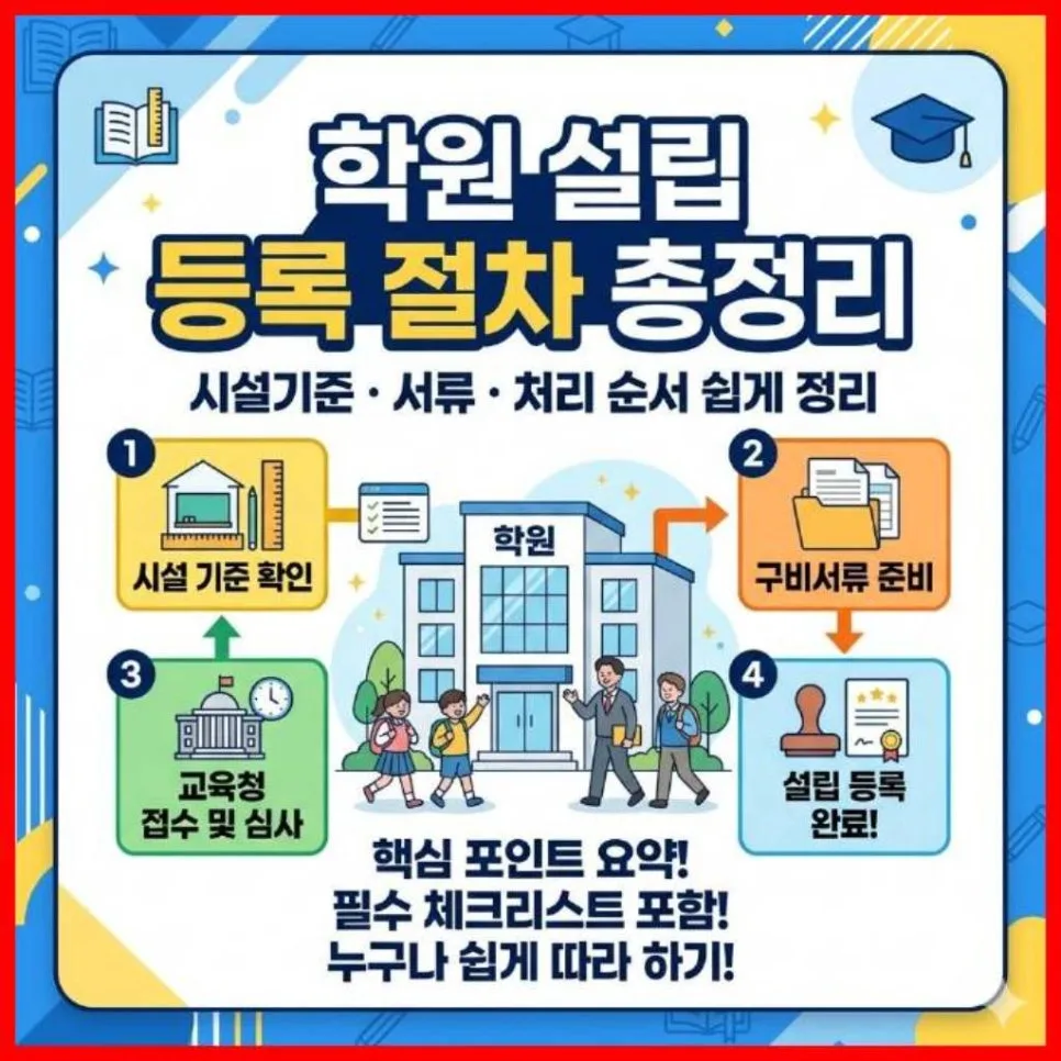 2026년 학원 설립 등록 절차 완벽 가이드: 시설 기준부터 서류까지
