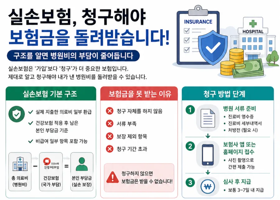 실손보험 청구, 2026년까지 놓치면 손해 보는 병원비 환급 완벽 가이드