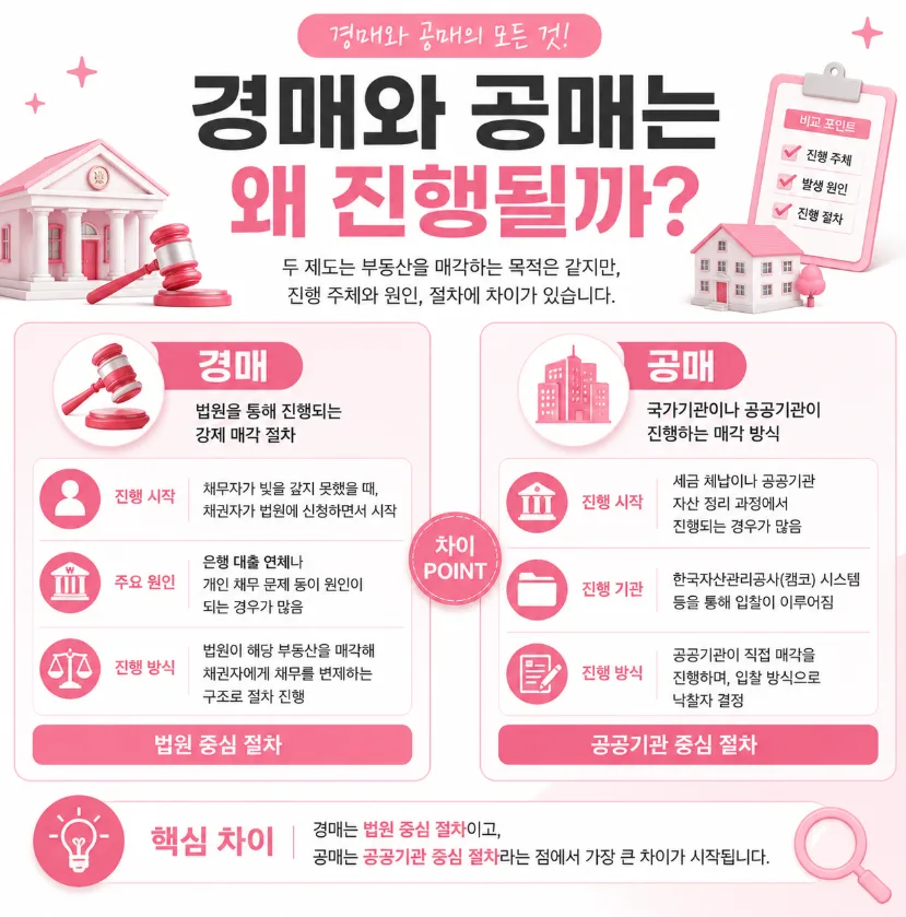 부동산 경매 vs 공매 2026: 차이점, 장단점, 성공 전략 총정리 2