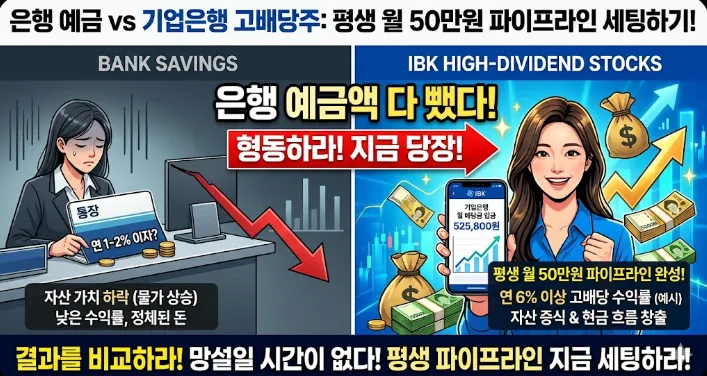 기업은행 고배당주 월 50만원 받는 법 2026년 총정리