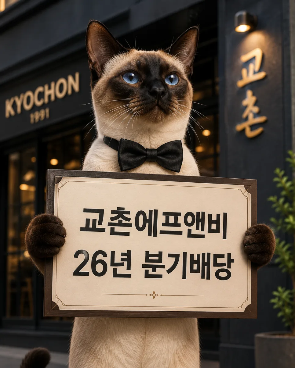 교촌치킨 2026년 1분기 배당금 얼마? 총정리 2