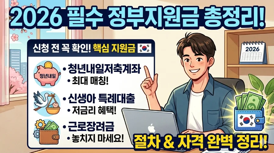 2026 정부지원금 3가지: 청년·출산·근로자 혜택 총정리