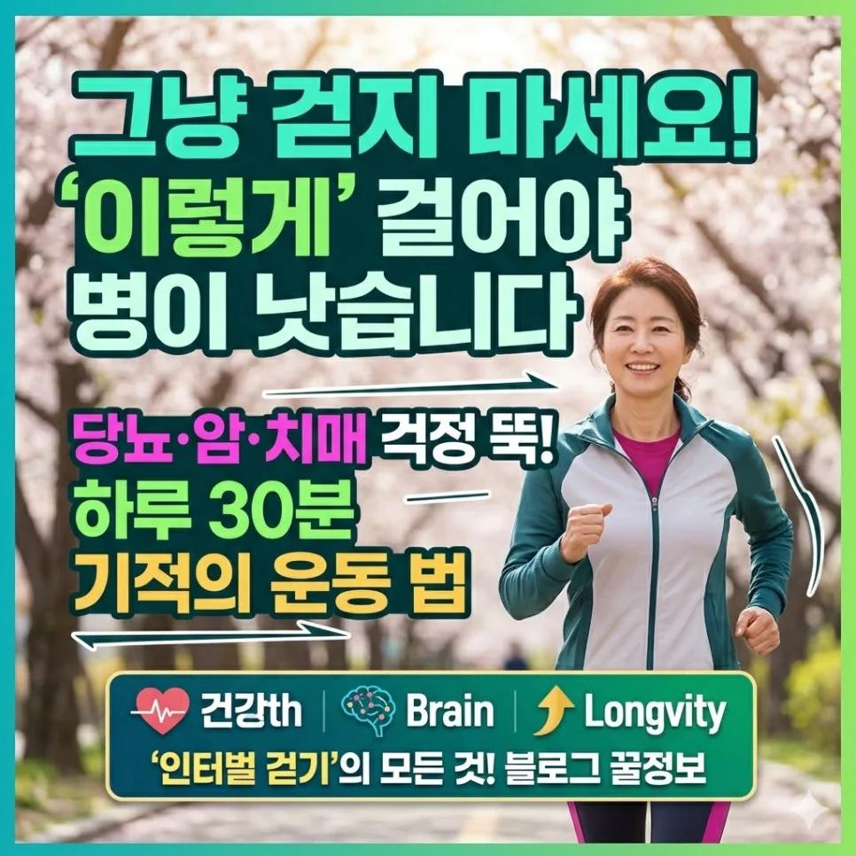 인터벌 걷기, 당뇨·암·치매 예방 효과 2026년 총정리