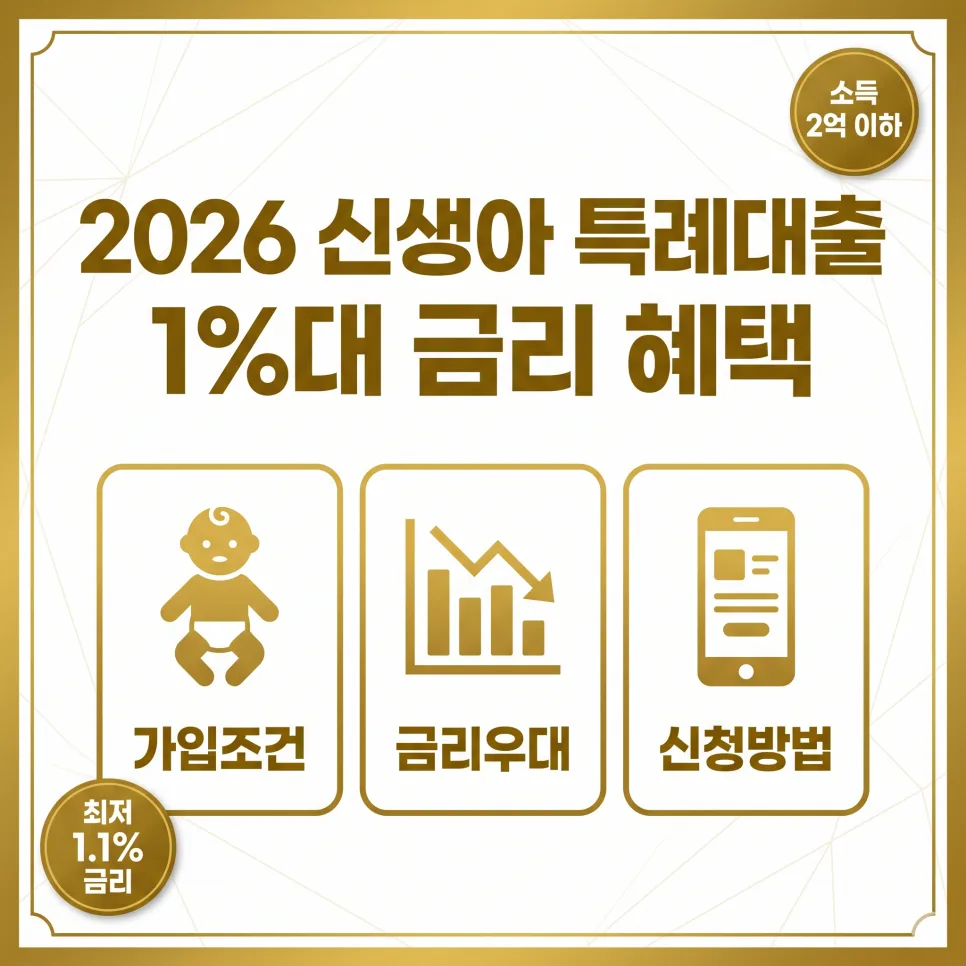 2026 신생아 특례대출, 1%대 금리 조건 및 자격 완벽 분석