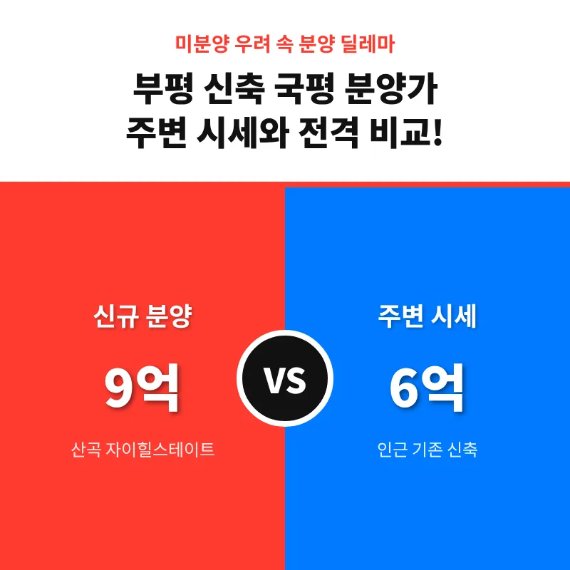 부평 신축 아파트 9억, 주변 시세 6억과 비교 분석 2026