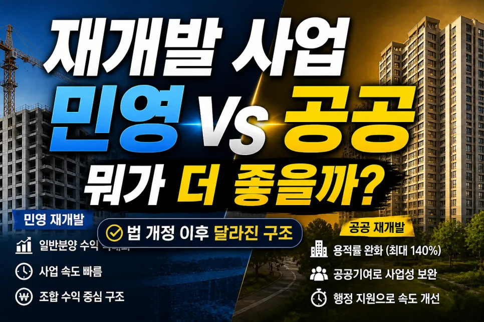 2026년 재개발 투자, 공공 vs 민영 비교 및 선택 가이드