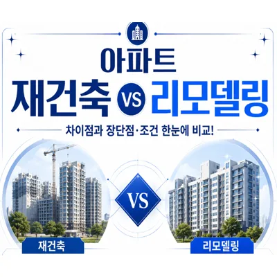 아파트 재건축 vs 리모델링 2026년 완벽 비교: 조건, 장단점 총정리