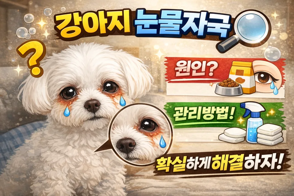 강아지 눈물자국 원인 3가지와 해결법 2026년 총정리