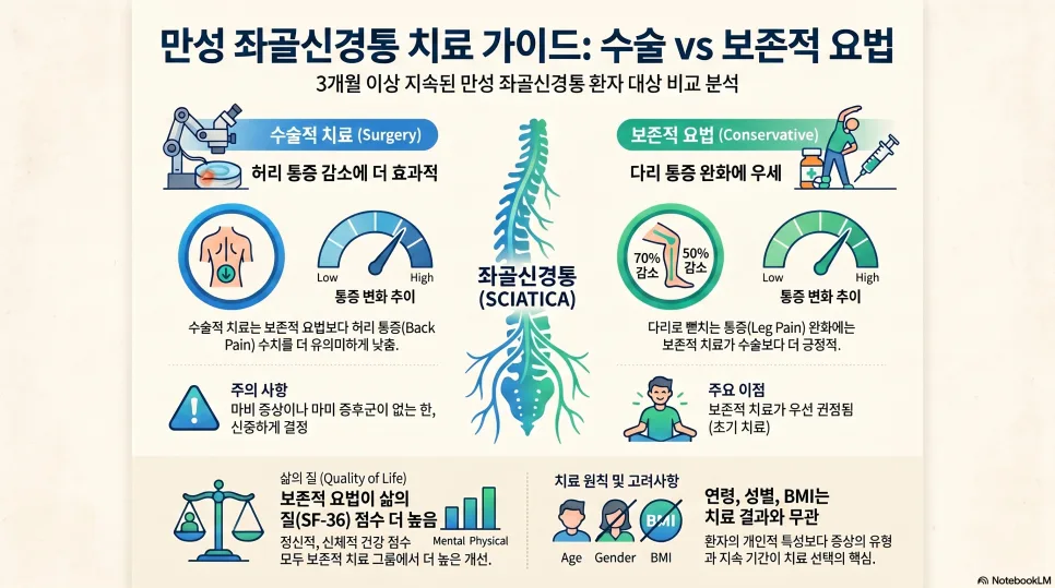허리디스크 좌골신경통, 수술 vs 보존치료 2026년 최신 비교 2