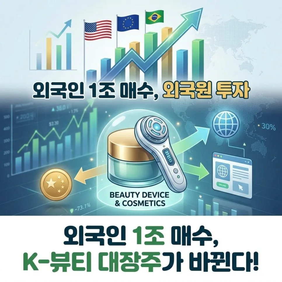 K-뷰티 대장주 2026: 외국인 1조 매수, 에이피알·달바 집중 분석